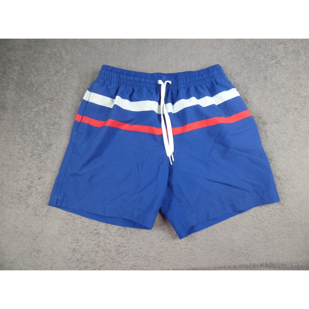 Chubbies Mens Swim Trunks Blue Striped 5.5 Inch Inseam Mesh Lined Size Medium